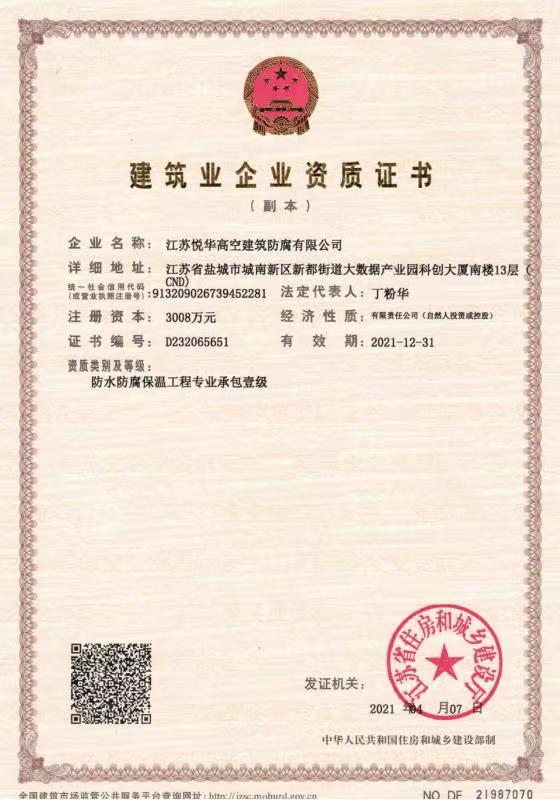 建筑企業資質證書